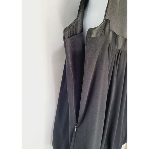 Joseph Ribkoff Black Sleeveless Balloon Hem Top Size 10 Satin Trim Elegant Desig - Picture 3 of 9